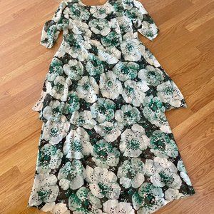 Sheer Layered Green Layered Dress